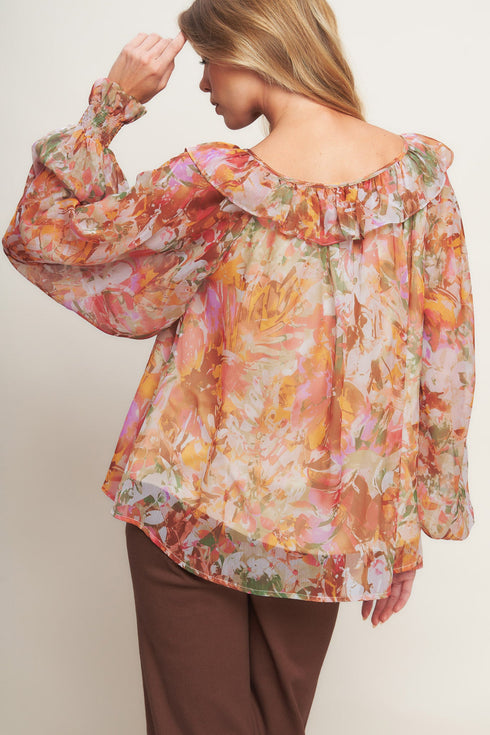 soft-floral-rust-woven-top Flying Tomato - Sophia's Style-5