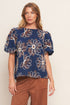 retro-bloom-puff-sleeve-woven-top Sophia's StyleTOPS-1
