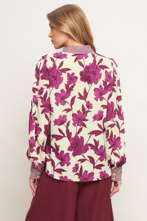 SWEET BOTANICAL CHARM WOVEN TOP