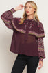aztec-cherry-woven-top Flying Tomato - Sophia's Style-3