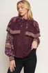 aztec-cherry-woven-top Flying Tomato - Sophia's StyleTOPS-1