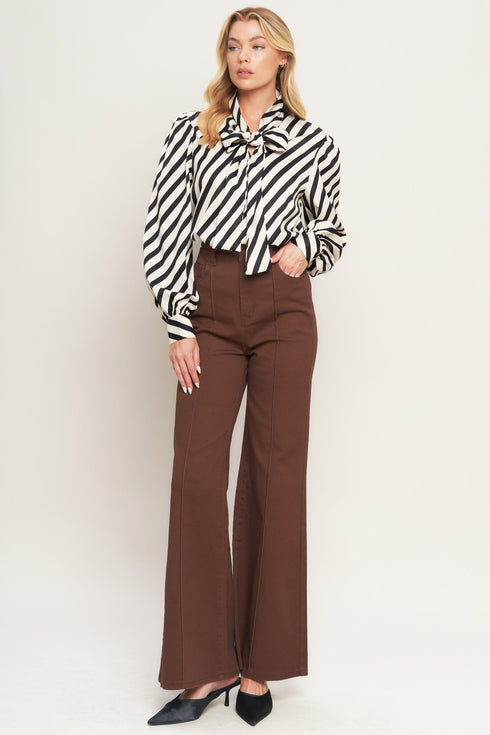 vogue-stripe-woven-top Flying Tomato - Sophia's Style-4
