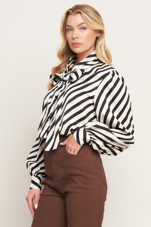 vogue-stripe-woven-top Flying Tomato - Sophia's Style-6