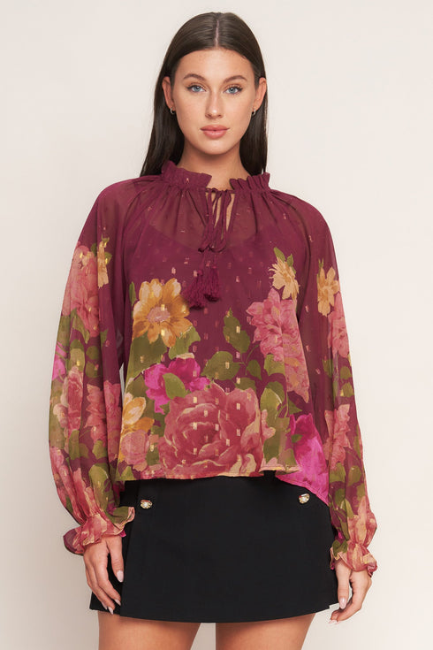 flora-romantica-woven-top Flying Tomato - Sophia's StyleTOPS-1