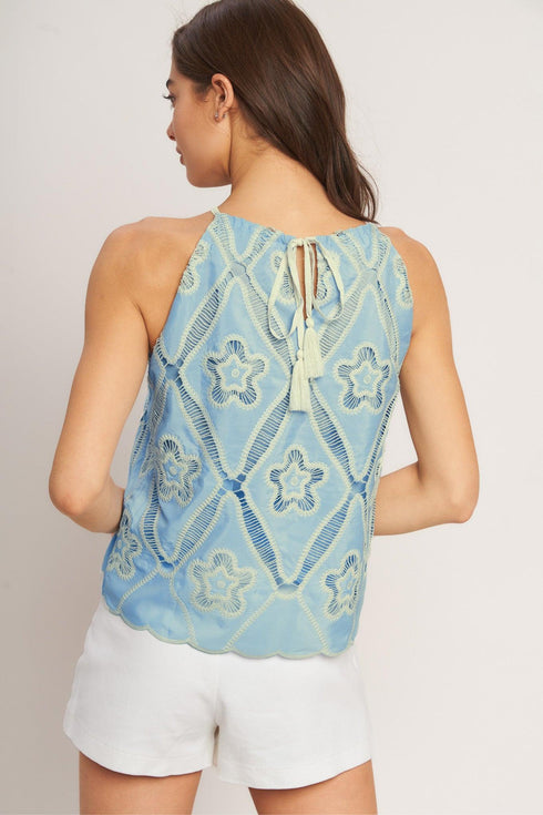 sky-lace-summer-halter-woven-top-flying-tomato-sophias-style-2
