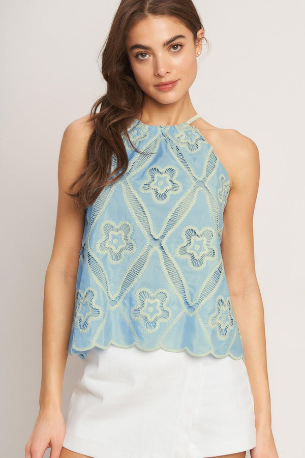 sky-lace-summer-halter-woven-top-flying-tomato-sophias-styleTOPS-1