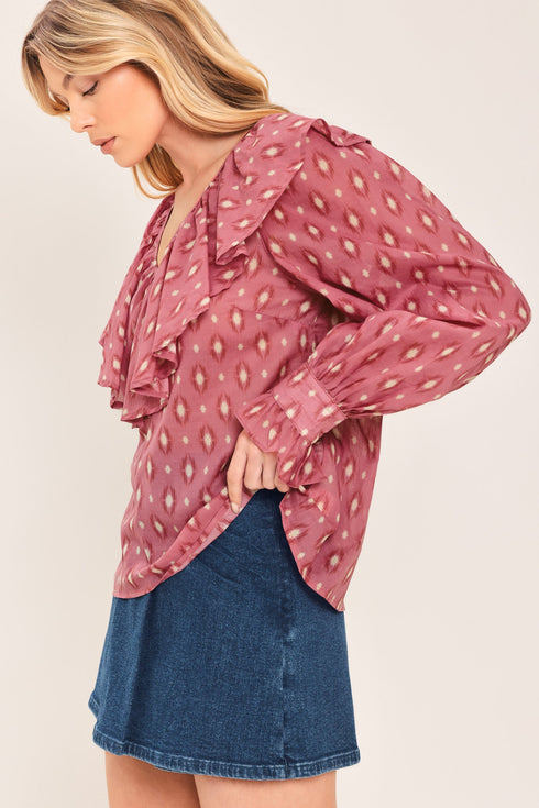 rose-ikat-ruffle-woven-top-sophias-style-2