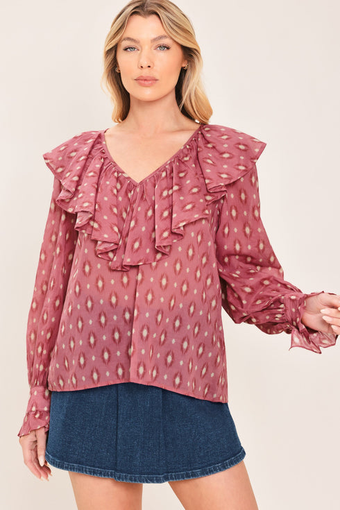 rose-ikat-ruffle-woven-top-sophias-style-4