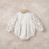 Ivory Lace Baby Romper with Embroidered Organza for Special Occasions