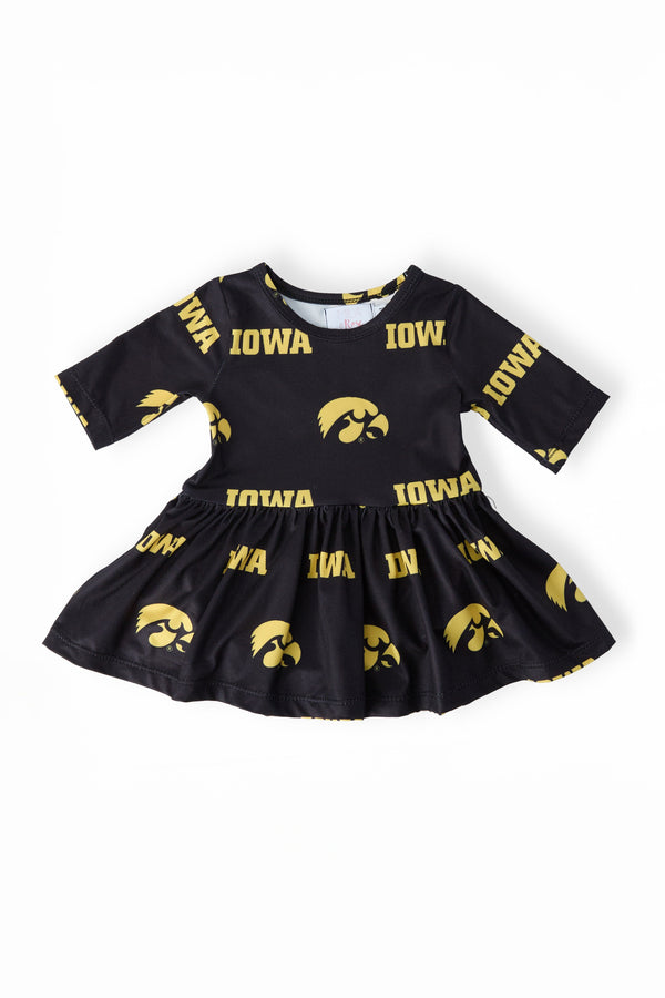 iowa-black-tigerhawk-3-4-sleeve-twirl-bodysuit-sophias-styleTwirl Bodysuit - 3/4 Sleeve-1