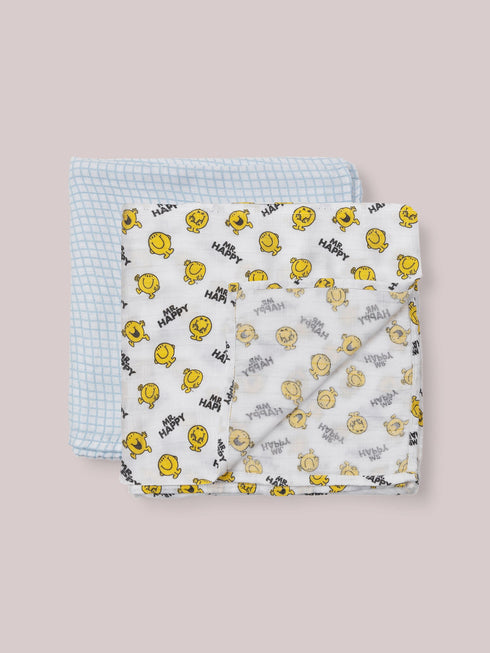 2-pack-square-swaddle-blanket-set-mr-happy-trade- at Sophia's Style-2