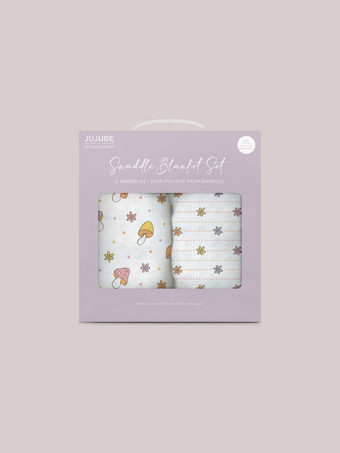 2-pack-square-swaddle-blanket-set-mushy-love jujube bags at sophiasstyle.com Swaddle Blanket Sets
