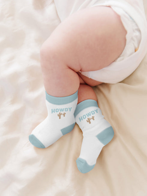 baby-socks-trio-howdy-partner-blue jujube bags at sophiasstyle.com