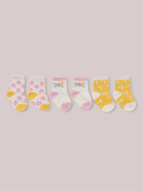 3-Pack Soft Durable Baby Socks Set - Sweet Daisy