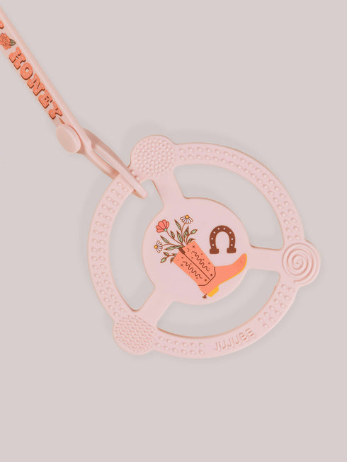 silicone-teether-ring-detachable-clip-bloomin-boot jujube bags at sophiasstyle.com