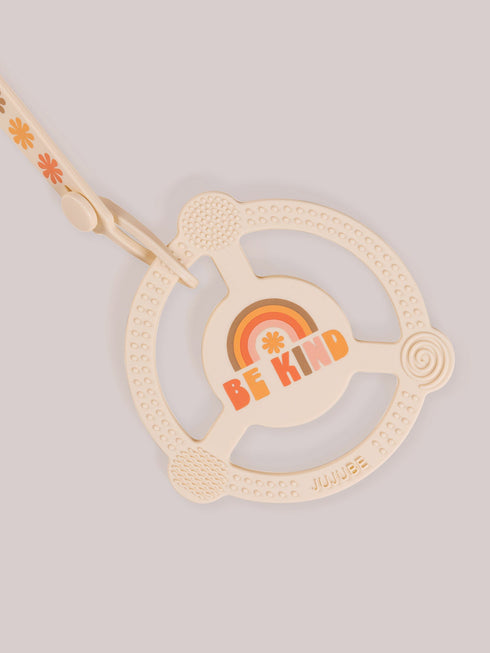 silicone-teether-ring-detachable-clip-be-kind-rainbows jujube bags at sophiasstyle.com