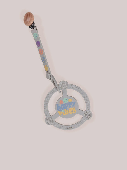 silicone-teether-ring-detachable-clip-happy-baby-vibes jujube bags at sophiasstyle.com