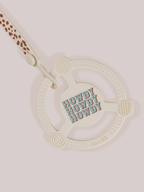 silicone-teether-ring-detachable-clip-howdy-partner-blue-by-caroline-alfreds jujube bags at sophiasstyle.com