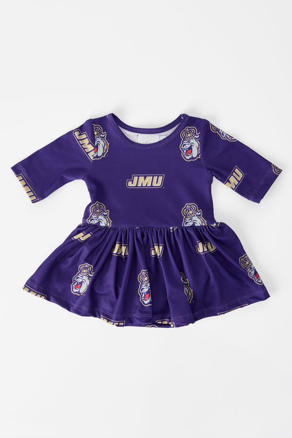 jmu-purple-duke-dog-3-4-sleeve-twirl-bodysuit-Sophia's StyleTwirl Bodysuit - 3/4 Sleeve-1
