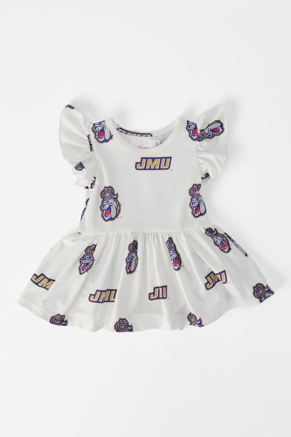 jmu-white-duke-dog-flutter-twirl-bodysuit-Sophia's StyleTwirl Bodysuit - S/S Flutter-1
