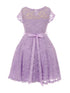 Big Girls Lilac Lace Glitter Stone Belt Special Occasion Skater Dress 8-14 - SophiasStyle.com