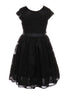 Girls Black Flower Border Stretch Lace Special Occasion Dress 2-14 - SophiasStyle.com
