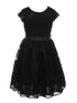 Girls Black Flower Border Stretch Lace Special Occasion Dress 2-14 - SophiasStyle.com