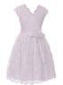 Girls White Flower Border Stretch Lace Special Occasion Dress 2-14 - SophiasStyle.com