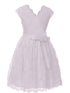 Girls White Flower Border Stretch Lace Special Occasion Dress 2-14 - SophiasStyle.com
