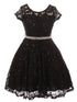 Girls Multi Color Sequin Lace Pearl Belt Skater Flower Girl Christmas Dress 2-14 - SophiasStyle.com