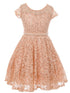 Girls Multi Color Sequin Lace Pearl Belt Skater Flower Girl Christmas Dress 2-14 - SophiasStyle.com