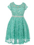 Girls Multi Color Sequin Lace Pearl Belt Skater Flower Girl Christmas Dress 2-14 - SophiasStyle.com