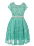 Girls Multi Color Sequin Lace Pearl Belt Skater Flower Girl Christmas Dress 2-14 - SophiasStyle.com