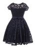 Girls Multi Color Sequin Lace Pearl Belt Skater Flower Girl Christmas Dress 2-14 - SophiasStyle.com
