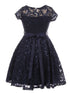 Girls Multi Color Sequin Lace Pearl Belt Skater Flower Girl Christmas Dress 2-14 - SophiasStyle.com