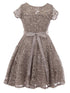 Girls Multi Color Sequin Lace Pearl Belt Skater Flower Girl Christmas Dress 2-14 - SophiasStyle.com