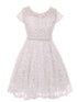 Girls Multi Color Sequin Lace Pearl Belt Skater Flower Girl Christmas Dress 2-14 - SophiasStyle.com