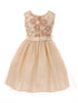 Girls Multi Color Floral Trim Overlaid Tulle Junior Bridesmaid Dress 2-14 - SophiasStyle.com
