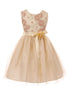Girls Multi Color Floral Trim Overlaid Tulle Junior Bridesmaid Dress 2-14 - SophiasStyle.com