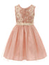 Girls Multi Color Floral Trim Overlaid Tulle Junior Bridesmaid Dress 2-14 - SophiasStyle.com