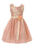 Girls Multi Color Floral Trim Overlaid Tulle Junior Bridesmaid Dress 2-14 - SophiasStyle.com