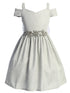 Girls Sparkling Off Shoulder Flower Girl Dress, Sizes 4-16
