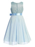 Girls Glitter V Neckline Flower Girl Dress, Sizes 4-16