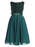Girls Hunter Green Glitter V Neckline Flower Girl Dress 4-14 back - SophiasStyle.com