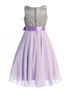 Girls Lilac Glitter V Neckline Flower Girl Dress 4-14 back - SophiasStyle.com