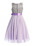 Girls Lilac Glitter V Neckline Flower Girl Dress 4-14 back - SophiasStyle.com