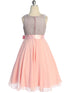 Girls Pink Glitter V Neckline Flower Girl Dress 4-14 back - SophiasStyle.com