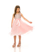 Girls Pink Glitter V Neckline Flower Girl Dress 4-14 model - SophiasStyle.com