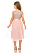 Girls Pink Glitter V Neckline Flower Girl Dress 4-14 model - SophiasStyle.com