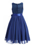 Girls Royal Blue Glitter V Neckline Flower Girl Dress 4-14 back - SophiasStyle.com